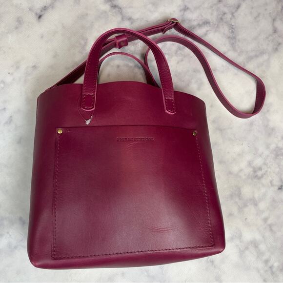 Portland Leather Handbags - Portland Leather Goods Boysenberry Medium Crossbody Tote Bag